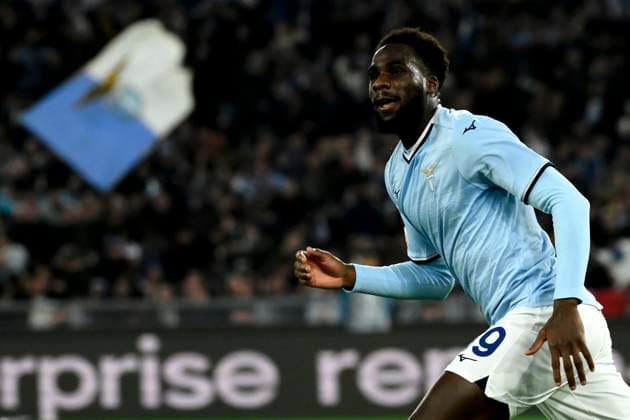 Boulaye Dia of SS Lazio celebrates after scoring the goal of 3-0 during the Europa League football match between SS Lazio and Bodo Glimt at Olimpico stadium in Rome (Italy), April 17, 2025. AndreaxStaccioli