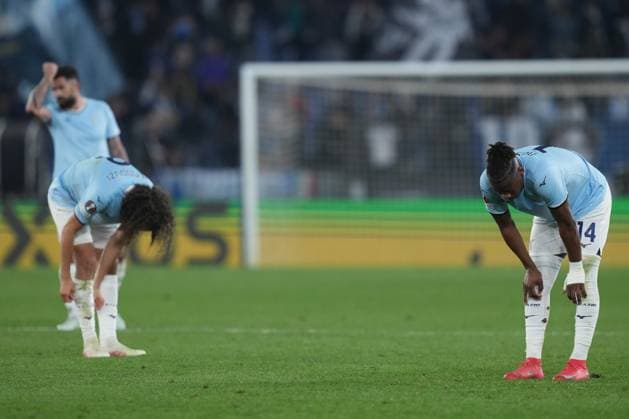 Lazio™s Matteo Guendouzi Lazio™s Tijjani Noslin during the UEFA Europa League between Lazio and Bodo Glimt at the Olympic Stadium in Rome, Italy - Thursday 17 April 2025 - Soccer  Copyright: xAlfredoxFalcone LaPressex