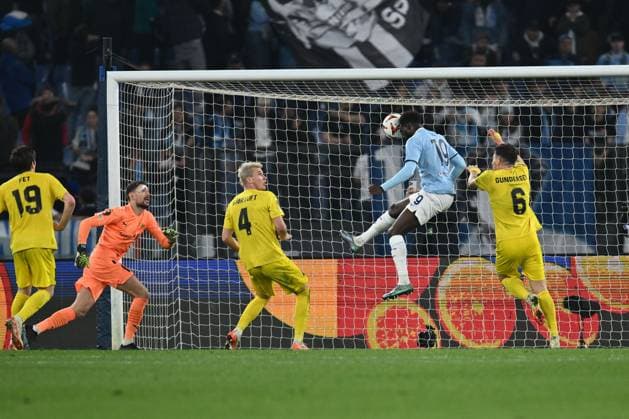Boulaye Dia of S.S. Lazio scores the goal for 3-0 during the 2024 25 UEFA Europa League Quarter Final Second Leg match between S.S. Lazio and FK Bodo Glimt at Olympic Stadium on April 17, 2025 in Rome, Italy.  Copyright: xDomenicoxCippitelli IPAxSportx xipa-agency.netx xx IPA_56610649 IPA_Agency_IPA56610649