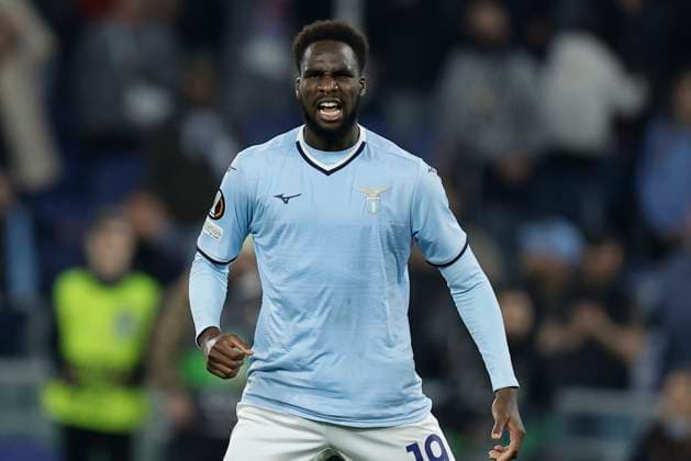 UEFA Europa League phase Quarter-finals SS Lazio vs Fotballklubben Bodo Glim Lazio™s Senegalese forward Boulaye Dia celebrates after scoring a goal on penalty during UEFA Europa League phase match day Quarter-finals between SS Lazio vs Fotballklubben Bodo Glimt at Olimpico stadium on April 17, 2025 in Rome, Italy. _BPH8265 Copyright: xAntonioxBalascox