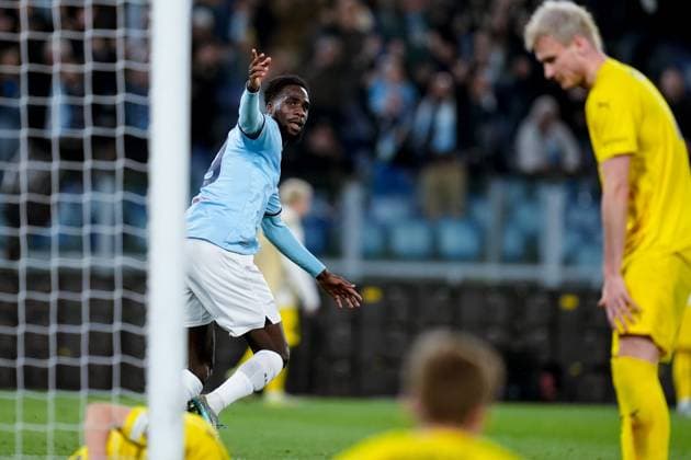 S.S. Lazio v FK Bodo Glimt - UEFA Europa League 2024 25 Quarter Final Second Leg Boulaye Dia of SS Lazio celebrates after scoring third goal during the UEFA Europa League 2024 25 Quarter Final Second Leg match between S.S. Lazio and FK Bodo Glimt at Stadio Olimpico on April 17, 2025 in Rome, Italy. Rome Stadio Olimpico Rome Italy Copyright: xGiuseppexMaffiax UEL_Lazio-BodoGlimt_170425_BRU7592