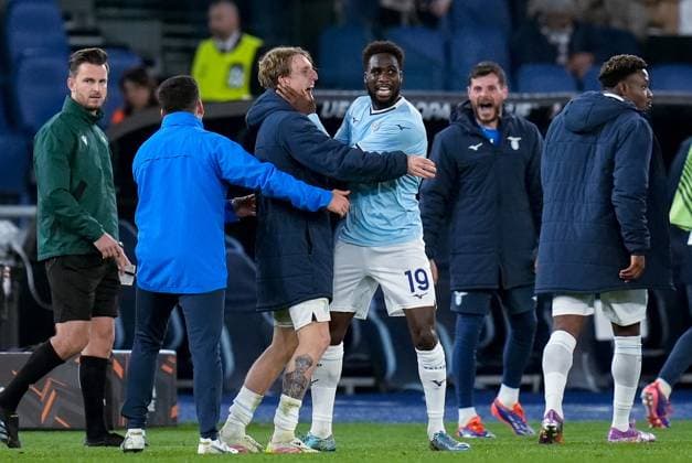 S.S. Lazio v FK Bodo Glimt - UEFA Europa League 2024 25 Quarter Final Second Leg Boulaye Dia of SS Lazio celebrates after scoring third goal during the UEFA Europa League 2024 25 Quarter Final Second Leg match between S.S. Lazio and FK Bodo Glimt at Stadio Olimpico on April 17, 2025 in Rome, Italy. Rome Stadio Olimpico Rome Italy Copyright: xGiuseppexMaffiax UEL_Lazio-BodoGlimt_170425_BRU7914