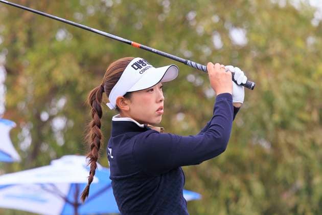 April 17, 2025, Tarzana, California, USA: Yealimi Noh tees off to start her first round of the JM Eagle LA Championship presented by Plastpro on Thursday, April 17, 2025, at El Caballero Country Club in Tarzana, California. JAVIER ROJAS PI Tarzana USA - ZUMAp124 20250417_zaa_p124_009 Copyright: xJavierxRojasx
