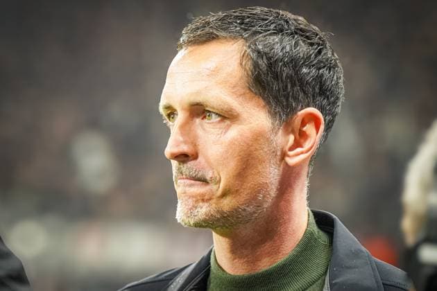 Football UEFA Europa League 2024 2025, quarter-final second leg Eintracht Frankfurt vs Tottenham Hotspur Deutsche Bank Park Frankfurt Dino Toppmöller Dino Toppmoeller Coach, Eintracht Frankfurt Copyright: xJOERANxSTEINSIEKx