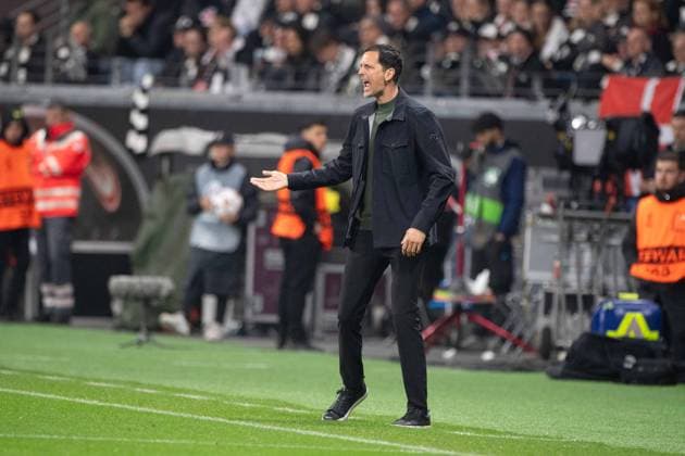 Coach Dino TOPPMOELLER F gestures, gestures, gestures, Football Europa League Eintracht Frankfurt Tottenham Hotspur Quarterfinals, Round of 8, on 17 04 2025, DEUTSCHE BANK PARK 0 1 Â
