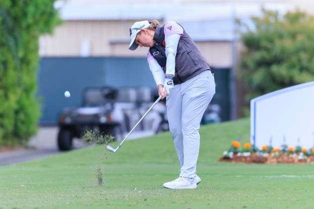 April 17, 2025, Los Angeles, California, USA: Ashleigh Buhai at the 9th tee during the first round of the JM Eagle LA Championship presented by Plastpro on Wednesday April 17, 2025 at El Caballero Country Club in Tarzana, California. ARIANA RUIZ PI Los Angeles USA - ZUMAp124 20250417_zaa_p124_054 Copyright: xArianaxRuizx