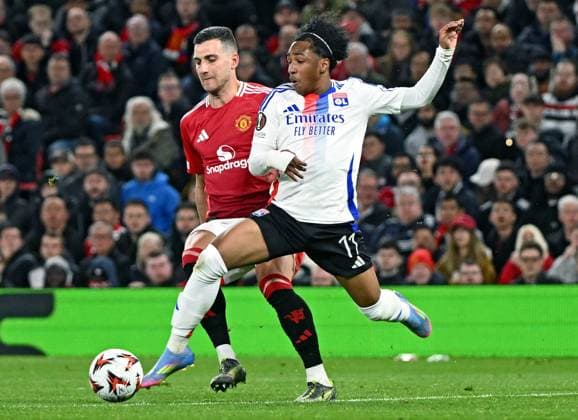 Match Europa League Manchester United, ManU - OL PHOTOPQR LE PROGRES Stéphane GUIOCHON - Manchester 17 04 2025 - Match Europa League Manchester United - OL -En Angleterre à Manchester 1 4 de finale retour de l Europa League saison 2024-2025 Manchester United - OL ici Malick Fofana Manchester France  Copyright: xPHOTOPQR LExPROGRES MAXPPPxStéphanexGUIOCHONx 20250418LPL9804 20250418LPL9804