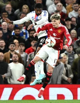 Match Europa League Manchester United, ManU - OL PHOTOPQR LE PROGRES Stéphane GUIOCHON - Manchester 17 04 2025 - Match Europa League Manchester United - OL -En Angleterre à Manchester 1 4 de finale retour de l Europa League saison 2024-2025 Manchester United - OL ici Ainsley Maitland Niles Manchester France  Copyright: xPHOTOPQR LExPROGRES MAXPPPxStéphanexGUIOCHONx 20250418LPL9829 20250418LPL9829