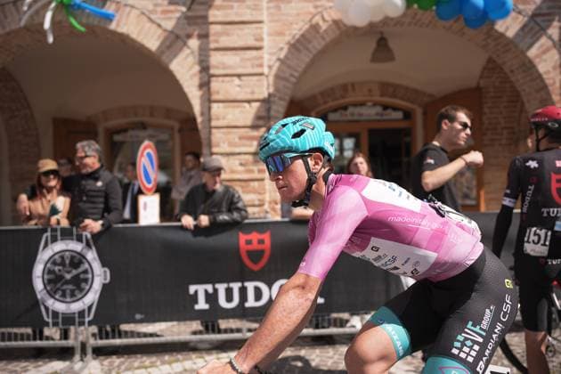 Fiorelli Filippo Of Vf Group Bardianicsf-Faizane during the Giro d™Abruzzo, final stage from Corropoli to Isola del Gran Sasso (Santuario di San Gabriele (164 km) - Abruzzo, Italy - Friday, April 18, 2025. - cycling .  Copyright: xMarcoxAlpozzi LaPressex