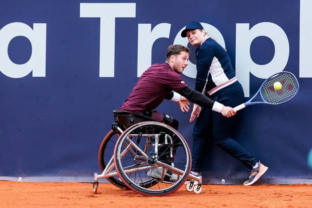 BMW Open Munich ATP 500 18 04 2025 Allianz Para Trophy Alfie Hewett Great Britain in match against Joachim Gerard Belgium BMW Open by Bitpanda Munich ATP 500 Day 7, Munich, MTTC Iphitos on 18 04 2025 Copyright: xBEAUTIFULxSPORTS Wunderlx