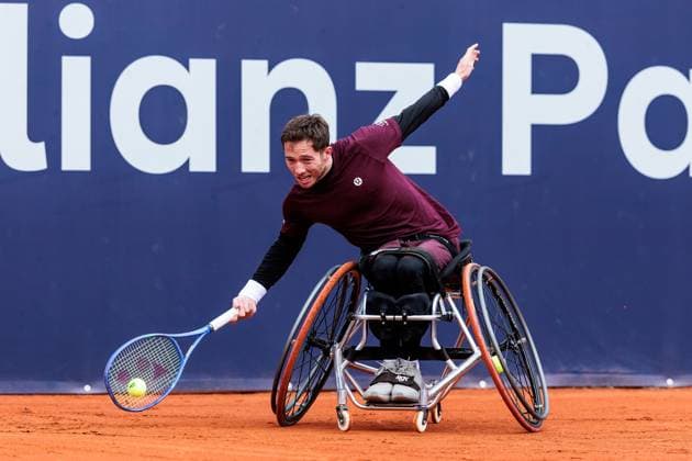 BMW Open Munich ATP 500 18 04 2025 Allianz Para Trophy Alfie Hewett Great Britain in match against Joachim Gerard Belgium BMW Open by Bitpanda Munich ATP 500 Day 7, Munich, MTTC Iphitos on 18 04 2025 Copyright: xBEAUTIFULxSPORTS Wunderlx