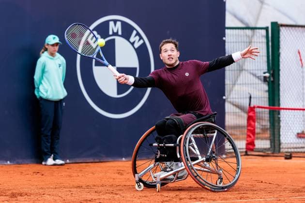 BMW Open Munich ATP 500 18 04 2025 Allianz Para Trophy Alfie Hewett Great Britain in match against Joachim Gerard Belgium BMW Open by Bitpanda Munich ATP 500 Day 7, Munich, MTTC Iphitos on 18 04 2025 Copyright: xBEAUTIFULxSPORTS Wunderlx