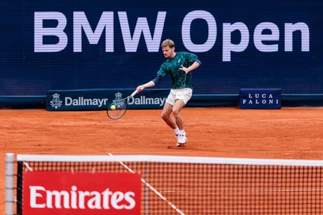 BMW Open Munich ATP 500 18 04 2025 David Goffin Belgium in match against Francisco Cerundolo Argentina BMW Open by Bitpanda Munich ATP 500 Day 7, Munich, MTTC Iphitos on 18 04 2025 Copyright: xBEAUTIFULxSPORTS Wunderlx