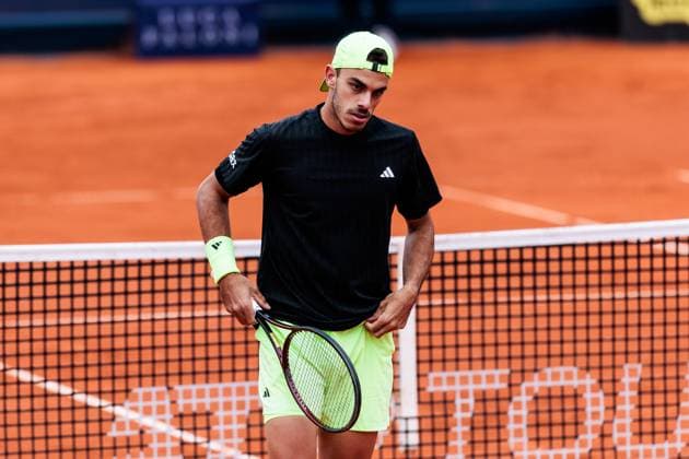 BMW Open Munich ATP 500 18 04 2025 Francisco Cerundolo Argentina in match against David Goffin Belgium BMW Open by Bitpanda Munich ATP 500 Day 7, Munich, MTTC Iphitos on 18 04 2025 Copyright: xBEAUTIFULxSPORTS Wunderlx