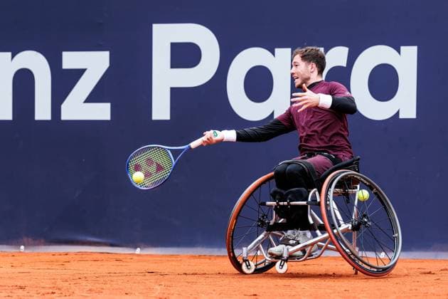 BMW Open Munich ATP 500 18 04 2025 Allianz Para Trophy Alfie Hewett Great Britain in match against Joachim Gerard Belgium BMW Open by Bitpanda Munich ATP 500 Day 7, Munich, MTTC Iphitos on 18 04 2025 Copyright: xBEAUTIFULxSPORTS Wunderlx