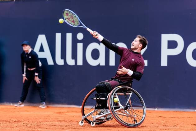 BMW Open Munich ATP 500 18 04 2025 Allianz Para Trophy Alfie Hewett Great Britain in match against Joachim Gerard Belgium BMW Open by Bitpanda Munich ATP 500 Day 7, Munich, MTTC Iphitos on 18 04 2025 Copyright: xBEAUTIFULxSPORTS Wunderlx