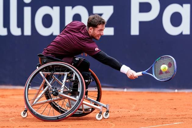 BMW Open Munich ATP 500 18 04 2025 Allianz Para Trophy Alfie Hewett Great Britain in match against Joachim Gerard Belgium BMW Open by Bitpanda Munich ATP 500 Day 7, Munich, MTTC Iphitos on 18 04 2025 Copyright: xBEAUTIFULxSPORTS Wunderlx