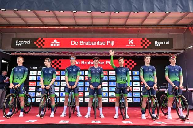 Brabantse Pijl 2025 - Men Elite OVERIJSE, BELGIUM - APRIL 18 : team Novo Nordisk pictured during the 65th edition of the Brabantse Pijl, an UCI individual Road cycling, Rad, Radsport, Strasse race with start in Beersel and finish in Overijse after 162,6 km, organized by Flanders Classics on April 18, 2025 in Overijse, Belgium, 18 04 2025 Overijse Belgium  Copyright: xJanxDexMeuleneirx