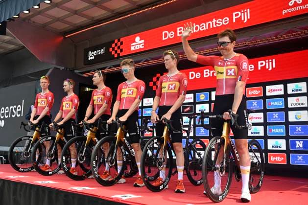 Brabantse Pijl 2025 cycling race OVERIJSE, BELGIUM - APRIL 18 : Resell Erik Nordsæter (NOR) of Uno-X Mobility during the Men Elite UCI 1.Pro 65th Flanders Classics Brabantse Pijl cycling race with start in Beersel and finish in Overijse (175,4 km) on April 18, 2025 in Overijse, Belgium, 18 04 2025 ( Motordriver Kenny Verfaillie & Overijse Belgium  Copyright: xNicoxVereeckenx