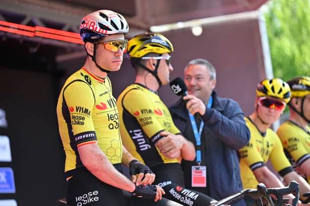 Brabantse Pijl 2025 cycling race OVERIJSE, BELGIUM - APRIL 18 : Van Aert Wout (BEL) of Team Visma - Lease a Bike pictured during the 65th edition of the Brabantse Pijl, an UCI individual Road cycling, Rad, Radsport, Strasse race with start in Beersel and finish in Overijse after 162,6 km, organized by Flanders Classics on April 18, 2025 in Overijse, Belgium, 18 04 2025 Overijse Belgium  Copyright: xJanxDexMeuleneirx