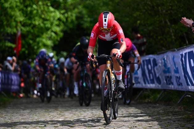 Brabantse Pijl Women 2025 cycling race OVERIJSE, BELGIUM - APRIL 18 : De Meester Luca (BEL) of Wagner Bazin WB during the Women Elite UCI 1.Pro 65th Flanders Classics Brabantse Pijl Women cycling race with start in Beersel and finish in Overijse (125,7 km) on April 18, 2025 in Overijse, Belgium, 18 04 2025 ( Motordriver Serge Seynaeve & Overijse Belgium  Copyright: xTomasxSiskx