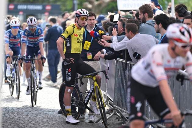 Brabantse Pijl 2025 cycling race OVERIJSE, BELGIUM - APRIL 18 : Van Aert Wout (BEL) of Team Visma - Lease a Bike pictured during the 65th edition of the Brabantse Pijl, an UCI individual Road cycling, Rad, Radsport, Strasse race with start in Beersel and finish in Overijse after 162,6 km, organized by Flanders Classics on April 18, 2025 in Overijse, Belgium, 18 04 2025 Overijse Belgium  Copyright: xJanxDexMeuleneirx