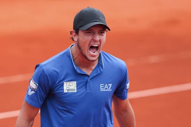 Luciano Darderi ITA cheers after winning a point, emotion, joy Copyright: xJuergenxHasenkopfx