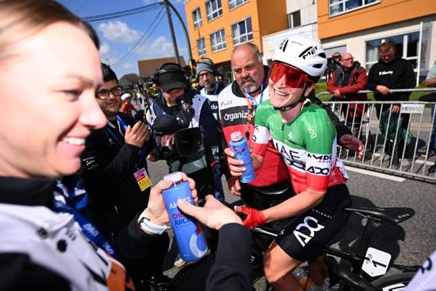 Brabantse Pijl Women 2025 cycling race OVERIJSE, BELGIUM - APRIL 18 : Longo Borghini Elisa (ITA) of UAE Team ADQ celebrates the victory during the Women Elite UCI 1.Pro 65th Flanders Classics Brabantse Pijl Women cycling race with start in Beersel and finish in Overijse (125,7 km) on April 18, 2025 in Overijse, Belgium, 18 04 2025 ( Motordriver Serge Seynaeve & Overijse Belgium  Copyright: xTomasxSiskx