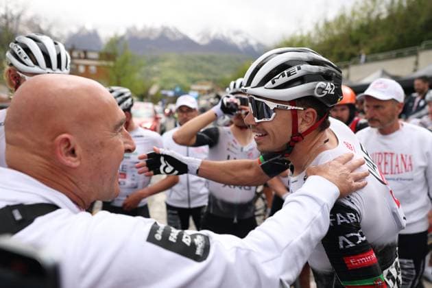 Alves Oliveira Ivo Emanuel Of Uae Team Emirates Xrg wins the final stage during the Giro d™Abruzzo, final stage from Corropoli to Isola del Gran Sasso (Santuario di San Gabriele (164 km) - Abruzzo, Italy - Friday, April 18, 2025. - cycling .  Copyright: xAlessandroxGarofalo LaPressex