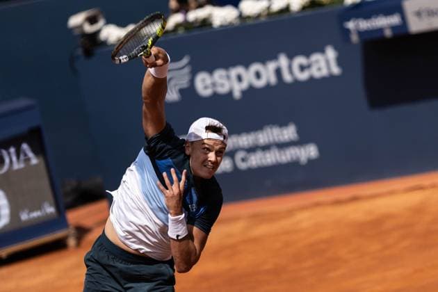 April 18, 2025, Barcelona, Barcelona, Spain: Holger Rune of Denmark during the quarterfinals between Casper Ruud of Norway on Barcelona Open Banc Sabadell Trofeo Conde de Godo on April 18, 2025 in Barcelona, Spain. Barcelona Spain - ZUMAs316 20250418_znp_s316_004 Copyright: xMartixSeguraxRamonedax