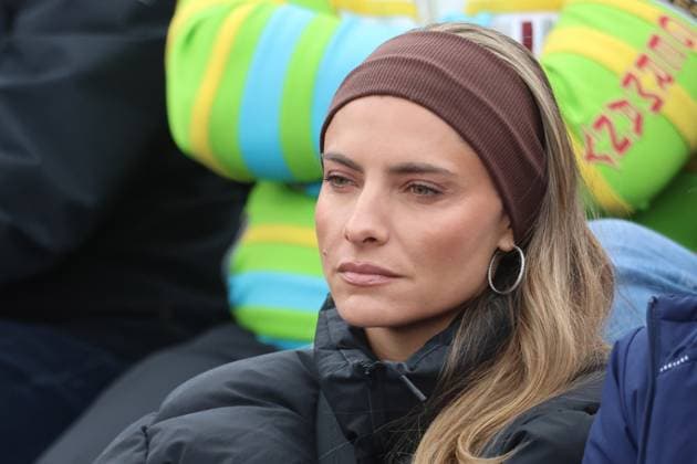 Girlfriend of Alexander Zverev GER Sophia Thomalla, Portraet, Portrait, follows the match Tennis BMW Open by Bitpanda ATP 500 Munich 18 04 2025 PHOTO Mladen Lackovic LakoPress