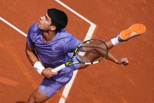 Barcelona, Spain, Barcelona Open Banc Sabadell 2025, ATP, Tennis Herren 500 match, Quarter-Finals between Carlos Alcaraz and Alex de Minaur, Real Club de Tenis Barcelona, Barcelona, Spain, 18 abril 2025 Copyright: xBaguxBlancox xPressinphotox