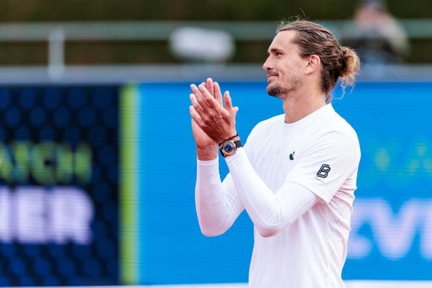 BMW Open Munich ATP 500 18 04 2025 Alexander Zverev Germany applauds for the crowd after winning his match against Tallon Griekspoor Netherlands BMW Open by Bitpanda Munich ATP 500 Day 7, Munich, MTTC Iphitos on 18 04 2025 Copyright: xBEAUTIFULxSPORTS Wunderlx