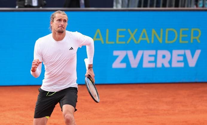 Sport Themen der Woche KW16 Sport Bilder des Tages Alexander Zverev jubelt nach dem Sieg, Jubel, Freude, Emotion Tennis - BMW Open 2025 - ATP, Tennis Herren 500 - MTTC Iphitos - Munich - - Germany - 18 April 2025. *** Alexander Zverev cheers after the win, jubilation, joy, emotion Tennis BMW Open 2025 ATP 500 MTTC Iphitos Munich Germany 18 April 2025 Copyright: xJuergenxHasenkopfx