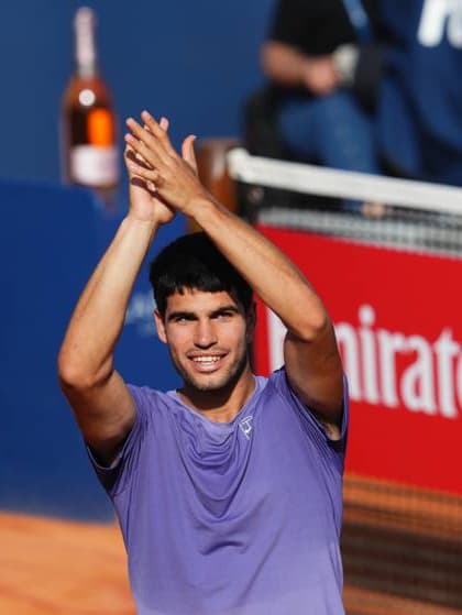 Barcelona, Spain, Barcelona Open Banc Sabadell 2025, ATP, Tennis Herren 500 match, Quarter-Finals between Carlos Alcaraz and Alex de Minaur, Real Club de Tenis Barcelona, Barcelona, Spain, 18 abril 2025 Copyright: xBaguxBlancox xPressinphotox