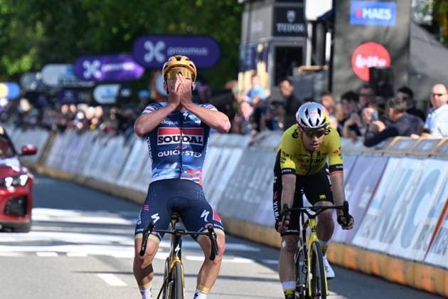 18-04-2025 Brabantse Pijl; 2025, Soudal - Quick Step; 2025, Visma - Lease A Bike; Evenepoel, Remco; Van Aert, Wout; Overijse; 