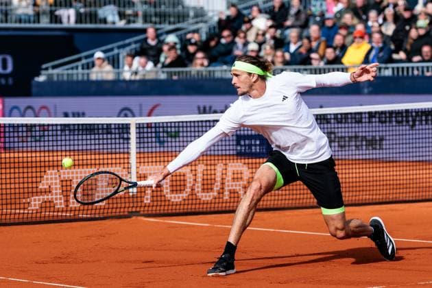 BMW Open Munich ATP 500 18 04 2025 Alexander Zverev Germany in match against Tallon Griekspoor Netherlands BMW Open by Bitpanda Munich ATP 500 Day 7, Munich, MTTC Iphitos on 18 04 2025 Copyright: xBEAUTIFULxSPORTS Wunderlx