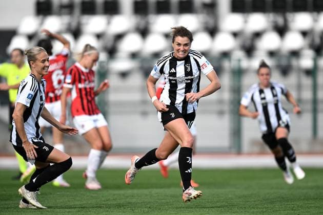 Db Biella 18 04 2025 - campionato di calcio serie A femminile Juventus-Milan foto Daniele Buffa Image nella foto: esultanza gol Cristiana Girelli 