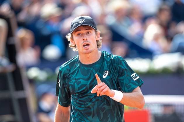 72 Barcelona Open Banc de Sabadell. Conde de Godo Trophy. Real Club de Tenis Barcelona. April 18,2025 72 Barcelona Open Banc de Sabadell. Conde de Godo Trophy. Real Club de Tenis Barcelona. April 18,2025 Alex de Minaur during the quarterfinal match match between Carlos Alcaraz and Alex de Minaur of the ATP, Tennis Herren Barcelona Open Banc de Sabadell tennis tournament Trofeo Conde de Godo played at the Real Club de Tenis Barcelona. April 18, 2025. Barcelona ESP Copyright: xS.xRosx