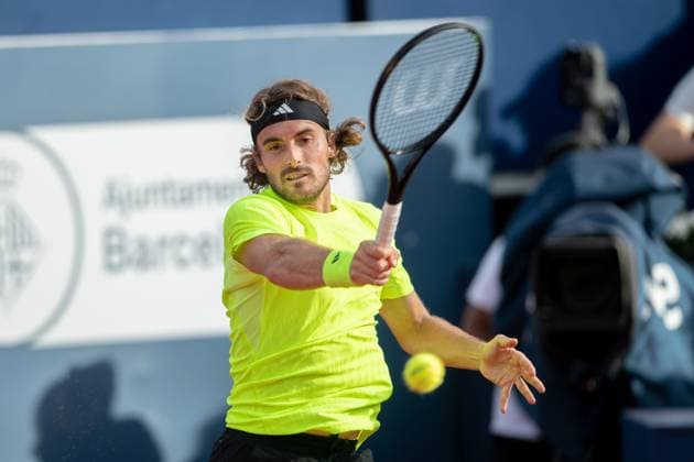72 Barcelona Open Banc de Sabadell. Conde de Godo Trophy. Real Club de Tenis Barcelona. April 18,2025 72 Barcelona Open Banc de Sabadell. Conde de Godo Trophy. Real Club de Tenis Barcelona. April 18,2025 Stefanos Tstsipas during the quarterfinal match match between Stefanos Tstsipas and Arthur Fils of the ATP, Tennis Herren Barcelona Open Banc de Sabadell tennis tournament Trofeo Conde de Godo played at the Real Club de Tenis Barcelona. April 18, 2025. Barcelona ESP Copyright: xS.xRosx