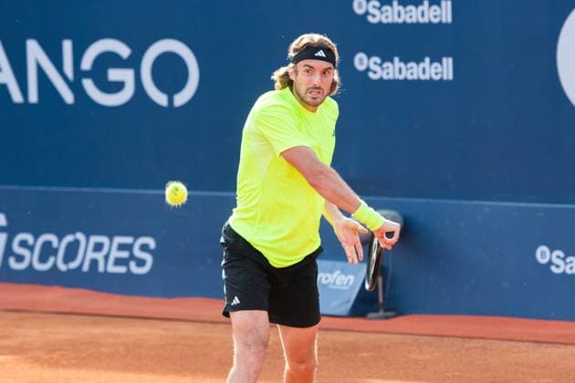 72 Barcelona Open Banc de Sabadell. Conde de Godo Trophy. Real Club de Tenis Barcelona. April 18,2025 72 Barcelona Open Banc de Sabadell. Conde de Godo Trophy. Real Club de Tenis Barcelona. April 18,2025 Stefanos Tstsipas during the quarterfinal match match between Stefanos Tstsipas and Arthur Fils of the ATP, Tennis Herren Barcelona Open Banc de Sabadell tennis tournament Trofeo Conde de Godo played at the Real Club de Tenis Barcelona. April 18, 2025. Barcelona ESP Copyright: xS.xRosx
