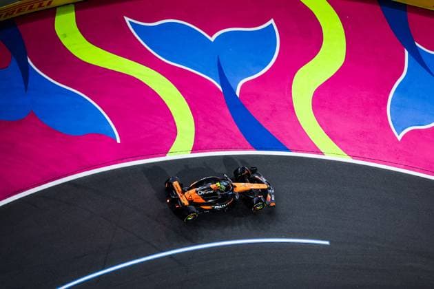 F1 - SAUDI ARABIAN GRAND PRIX 2025 04 NORRIS Lando (gbr), McLaren F1 Team MCL39, action during the Formula 1 STC Saudi Arabian Grand Prix 2025, 5th round of the 2025 FIA Formula One World Championship, WM, Weltmeisterschaft from April 18 to 20, 2025 on the Jeddah Corniche Circuit, in Jeddah, Saudi Arabia - JeddahSaudi Arabia  Copyright: xFLORENTxGOODENx
