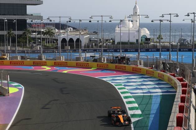 FORMULE 1 : Grand Prix Arabie Saoudite FIA - 18 04 2025 4 Lando Norris (GBR) McLaren F1 Team (GBR) MCL39 Mercedes during the 2025 Formula One STC Saudi Arabian Grand Prix, 5th round of the 2025 Formula 1 World Championship, WM, Weltmeisterschaft taking place from April 18 to 20, 2025 on the Jeddah Corniche Circuit, in Jeddah (SAU) JEDDAHSaudi Arabia  Copyright: xMPSxAGENCYx