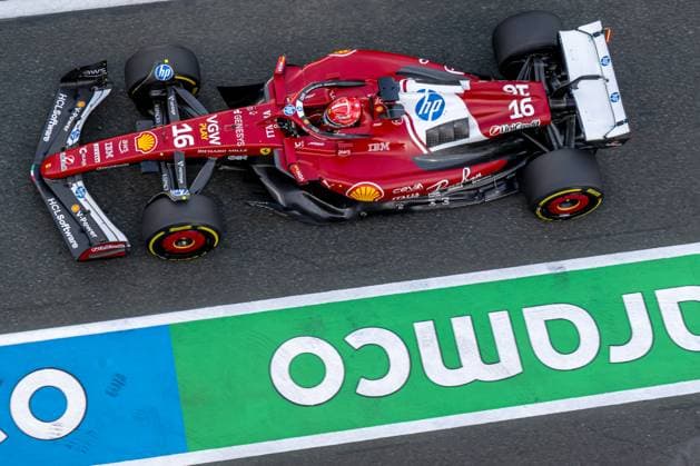 JEDDAH CORNICHE CIRCUIT, SAUDI ARABIA - APRIL 18: Charles Leclerc, Ferrari SF-25 from Monaco during the Saudi Arabian Grand Prix at Jeddah Corniche Circuit on Friday April 18, 2025 in Jeddah, Saudi Arabia (Photo by Michael Potts BSR Agency)