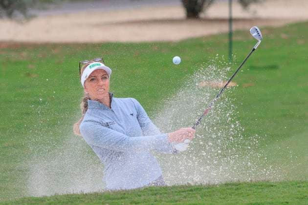 April 18, 2025, Tarzana, California, USA: Sophia Popov during round two of the JM Eagle LA Championship presented by Plastpro Friday April 18, 2025 at El Caballero Country Club in Tarzana, California. JAVIER ROJAS PI Tarzana USA - ZUMAp124 20250418_zaa_p124_074 Copyright: xJavierxRojasx