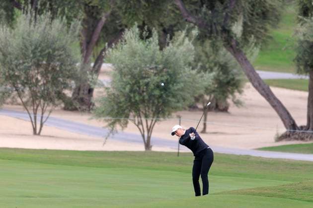 April 18, 2025, Tarzana, California, USA: Cassie Porter during round two of the JM Eagle LA Championship presented by Plastpro Friday April 18, 2025 at El Caballero Country Club in Tarzana, California. JAVIER ROJAS PI Tarzana USA - ZUMAp124 20250418_zaa_p124_078 Copyright: xJavierxRojasx