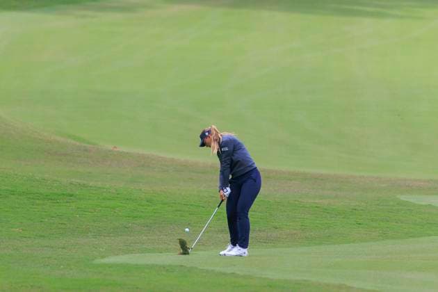 April 18, 2025, Tarzana, California, USA: Emily Pedersen during round two of the JM Eagle LA Championship presented by Plastpro Friday April 18, 2025 at El Caballero Country Club in Tarzana, California. JAVIER ROJAS PI Tarzana USA - ZUMAp124 20250418_zaa_p124_086 Copyright: xJavierxRojasx