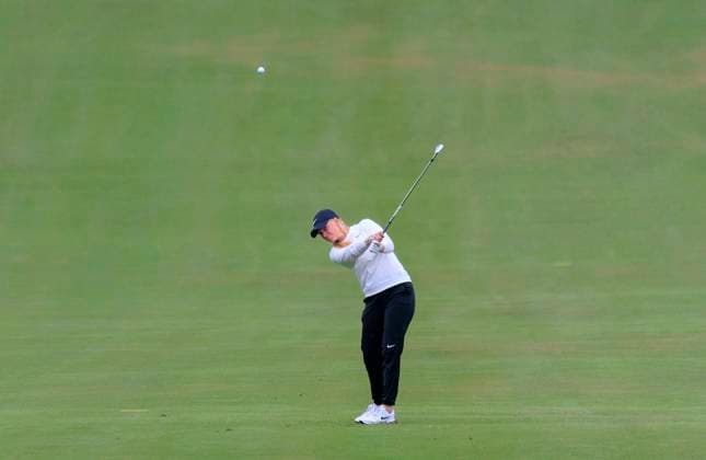 April 18, 2025, Tarzana, California, USA: Frida Kinhult during round two of the JM Eagle LA Championship presented by Plastpro Friday April 18, 2025 at El Caballero Country Club in Tarzana, California. JAVIER ROJAS PI Tarzana USA - ZUMAp124 20250418_zaa_p124_093 Copyright: xJavierxRojasx