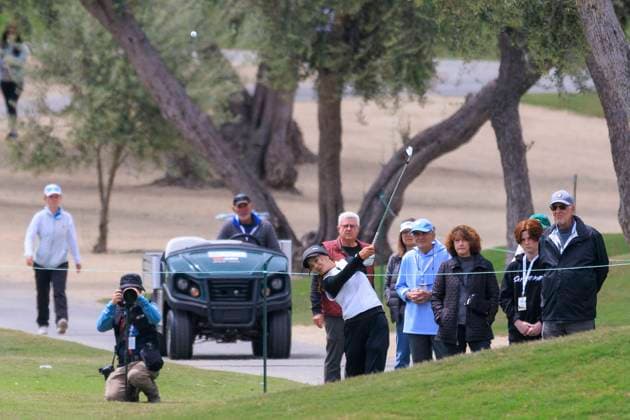 April 18, 2025, Tarzana, California, USA: Weiwei Zhang during round two of the JM Eagle LA Championship presented by Plastpro Friday April 18, 2025 at El Caballero Country Club in Tarzana, California. JAVIER ROJAS PI Tarzana USA - ZUMAp124 20250418_zaa_p124_101 Copyright: xJavierxRojasx