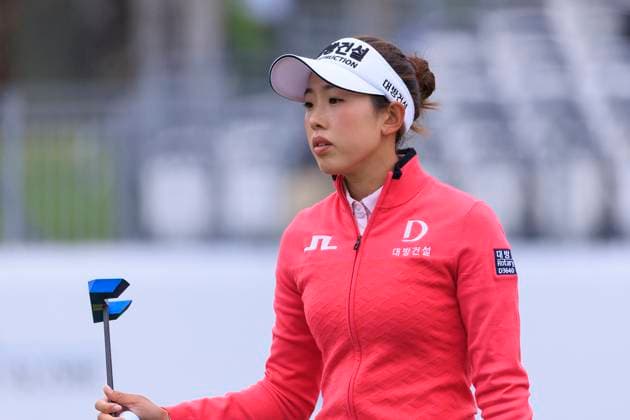 April 18, 2025, Tarzana, California, USA: Yealimi Noh during round two of the JM Eagle LA Championship presented by Plastpro Friday April 18, 2025 at El Caballero Country Club in Tarzana, California. JAVIER ROJAS PI Tarzana USA - ZUMAp124 20250418_zaa_p124_125 Copyright: xJavierxRojasx